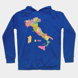 Administrative map of Italy Hoodie